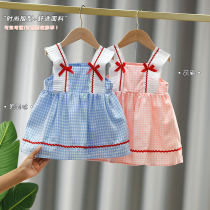 Childrens hanging band dress 2021 Summer Ocean Han version Skirt Princess Baby Girl Baby Girl Summer Clothing Vest Dress