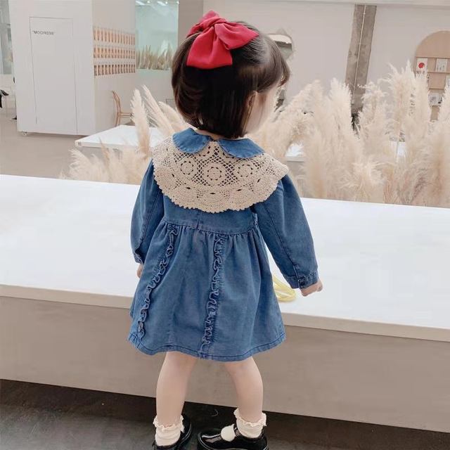 Girls 2021 spring new baby girl denim princess skirt children's denim clothes children's dress children's clothing skirt