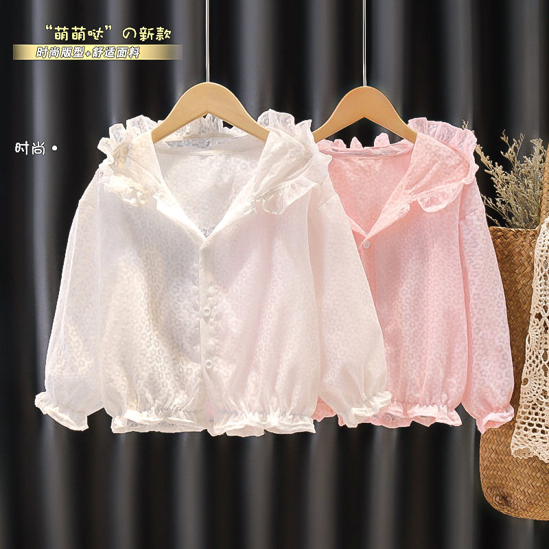 1-5-year-old female baby three-dimensional cast-down air conditioning shirt baby girl summer clothing 3 girl's dark tattoo jacquard sunscreen