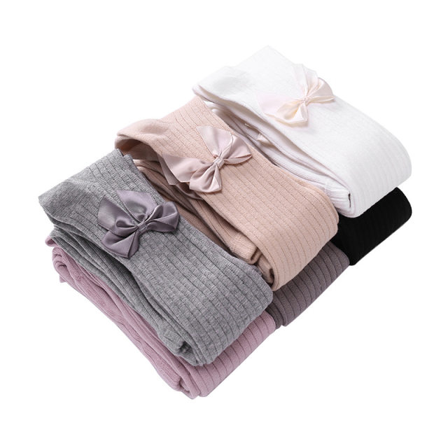 0-6 years old girls pantyhose little girl trousers hand-sewn bow combed socks baby girl autumn and winter socks