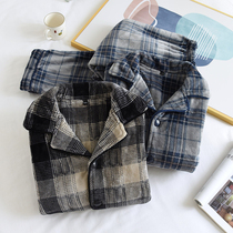 Pajamas mens autumn and winter models winter coral fleece plus velvet thickened warm flannel home service mens winter suits