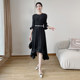 Miyake pleated irregular French dress 2023 spring new fat mm temperament high-end age-reducing cake skirt