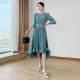 Miyake pleated irregular French dress 2023 spring new fat mm temperament high-end age-reducing cake skirt