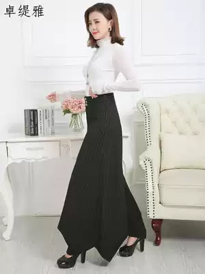 Zhuo Tiya autumn and winter modern dance pants Adult practice clothes striped big feet flower bag pants National standard friendship pants