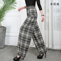 New Latin modern national standard dance wide leg pants pants pants pants small feet big size Middle waist dance fashion womens pants