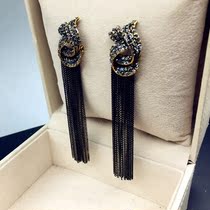 Latin dance accessories vintage long tassel earrings modern dance costume professional accessories competition earrings