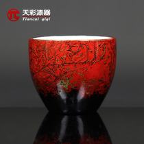 Tiancai lacquerware natural lacquer Dehua white porcelain tea cup master cup tea set local characteristics pure handmade
