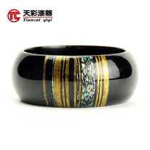 Tiancai Lacquerware Lacquer Bracelet Solid Wood Raw Lacquer Jewelry Luodian Inlaid Lacquer Art Traditional Crafts Purely Handmade
