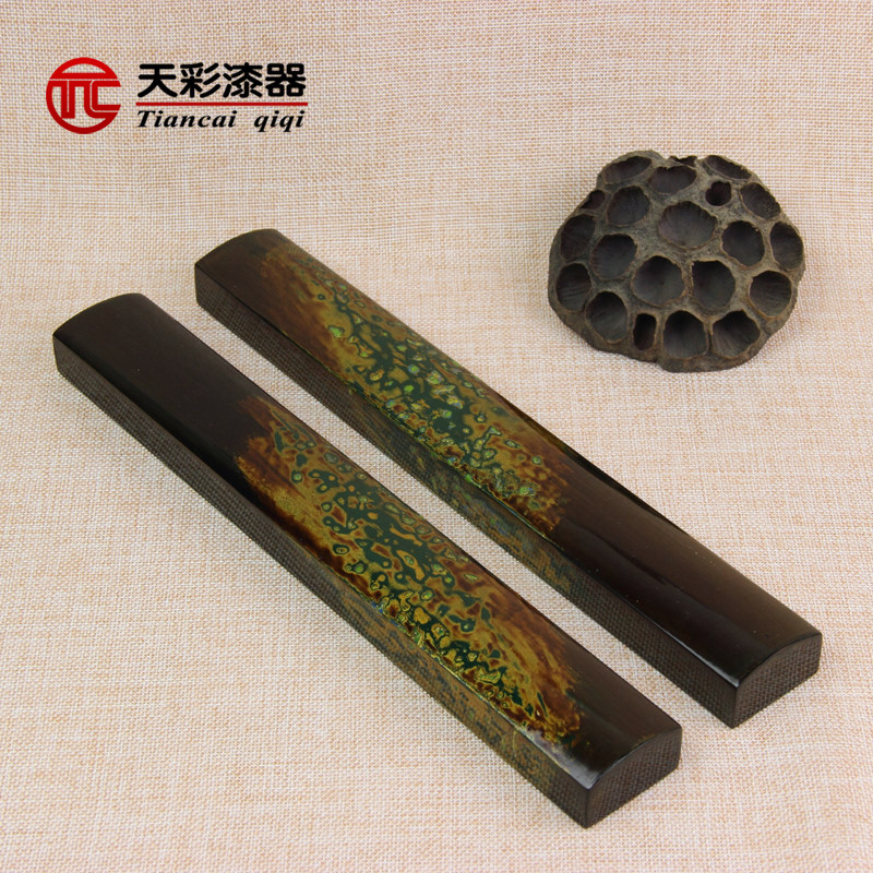 Large lacquer paperweight ruler black catalpa tire rhinoceros lacquer craft pure handmade Chinese style calligraphy and painting supplies can be customized