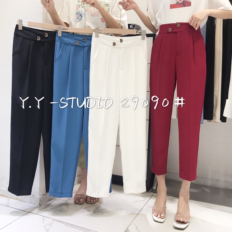 Harlen pants in spring and autumn 2022 new loose casual pants fit a thin high waist suit female nine points savor