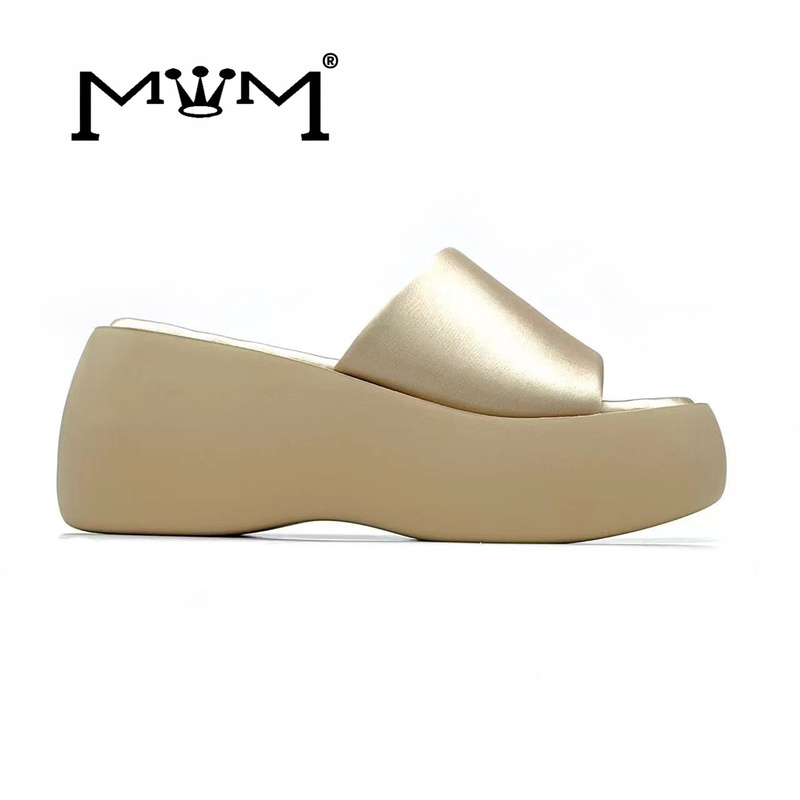 8cm Silk Wedge Slippers, Silky Cloud Dream, Original Design, Makes Petite People Look Taller, Chinese Style, Light Luxury, Gentle Style