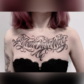Flower Arm Girl Tattoo L15 Clavicle Sexy Floral Letter Tattoo Sticker Translation Walk Your Own Path