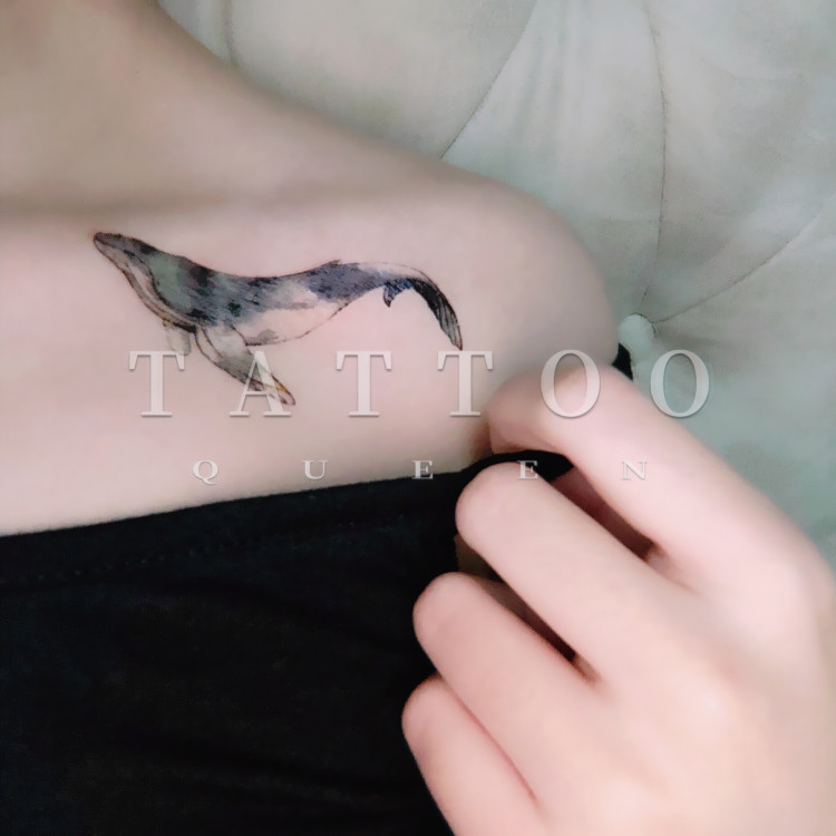 Flower arm girl TATTOO 115 small picture whale small fresh shoulder collarbone tattoo stickers