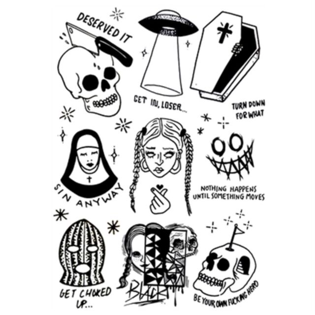 Flower-Armed Girl TATTOO D48 Halloween Dark Multi-picture Skeleton Gunster Madonna Tattoo Sticker