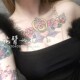 Flower Arm Girl TATTOO D78 Bow Girl Transformer Fairy Chest Tattoo Sticker