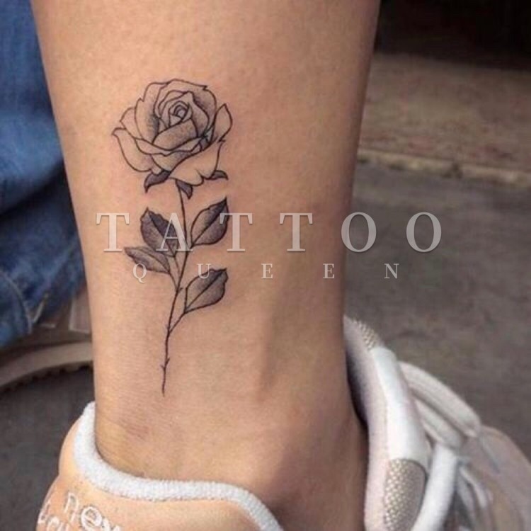 Flower arm girl TATTOO S93 new black and white roses 