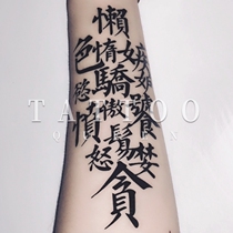  Flower arm GIRL TATTOO X39 Diablo Seven Deadly Sins Chinese character temperance arm herbal juice tattoo Sticker