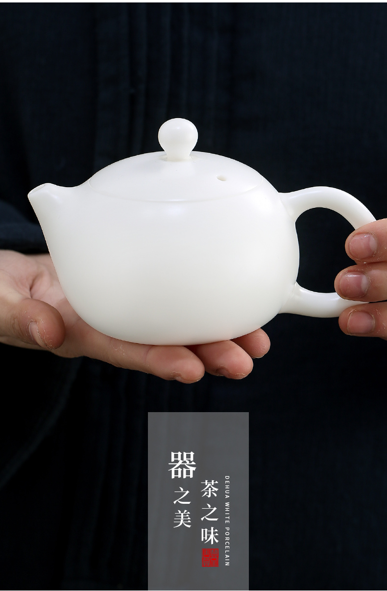 Tang Feng ceramic teapot suet jade single pot of contracted teapot tea to household kung fu hand grasp pot of 190182
