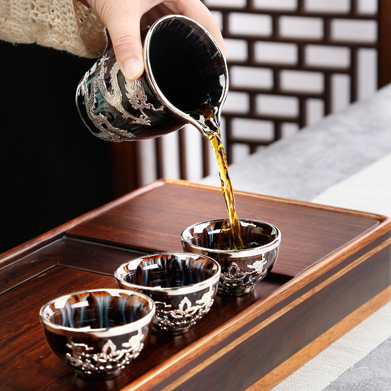 Tang Feng an inset jades only three set of tureen gift boxes with variable kung fu tea, a visitor to office 200043