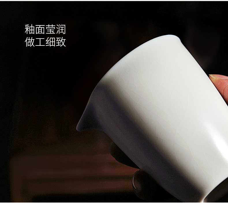 Tang Feng kung fu tea sets white jade cup household contracted and I open tureen ceramic a complete set of gift boxes