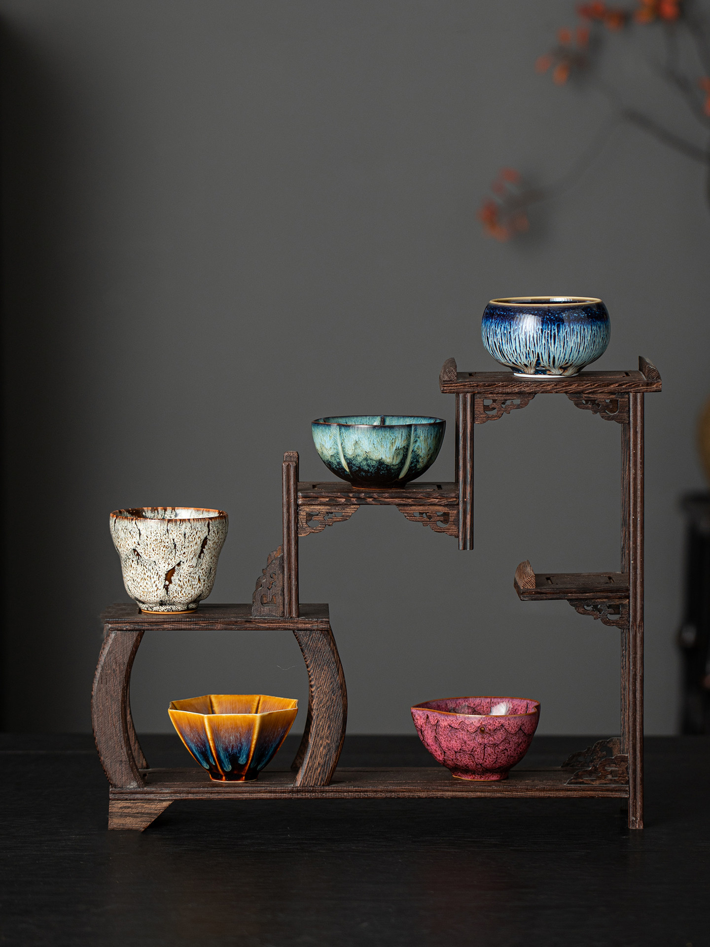 Tangfeng Songyun Dunhuang Five Blessings Tea Cup Gift Box Set for Gifting, Home Use, Five Famous Cups, Master Cup, Housewarming, New Year Gift