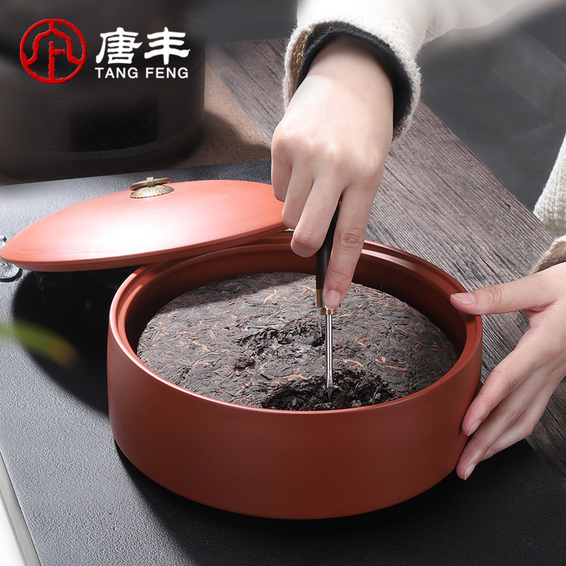 Tang Feng purple sand tea storage cylinder detong tea cake large one jin of tea infused with cover, green tea, black tea caddy fixings