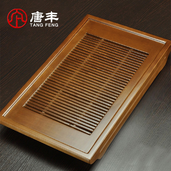 Kungfu tea tray solid wood tea table household tea set tray set small tea sea light luxury modern new Chinese tea tray