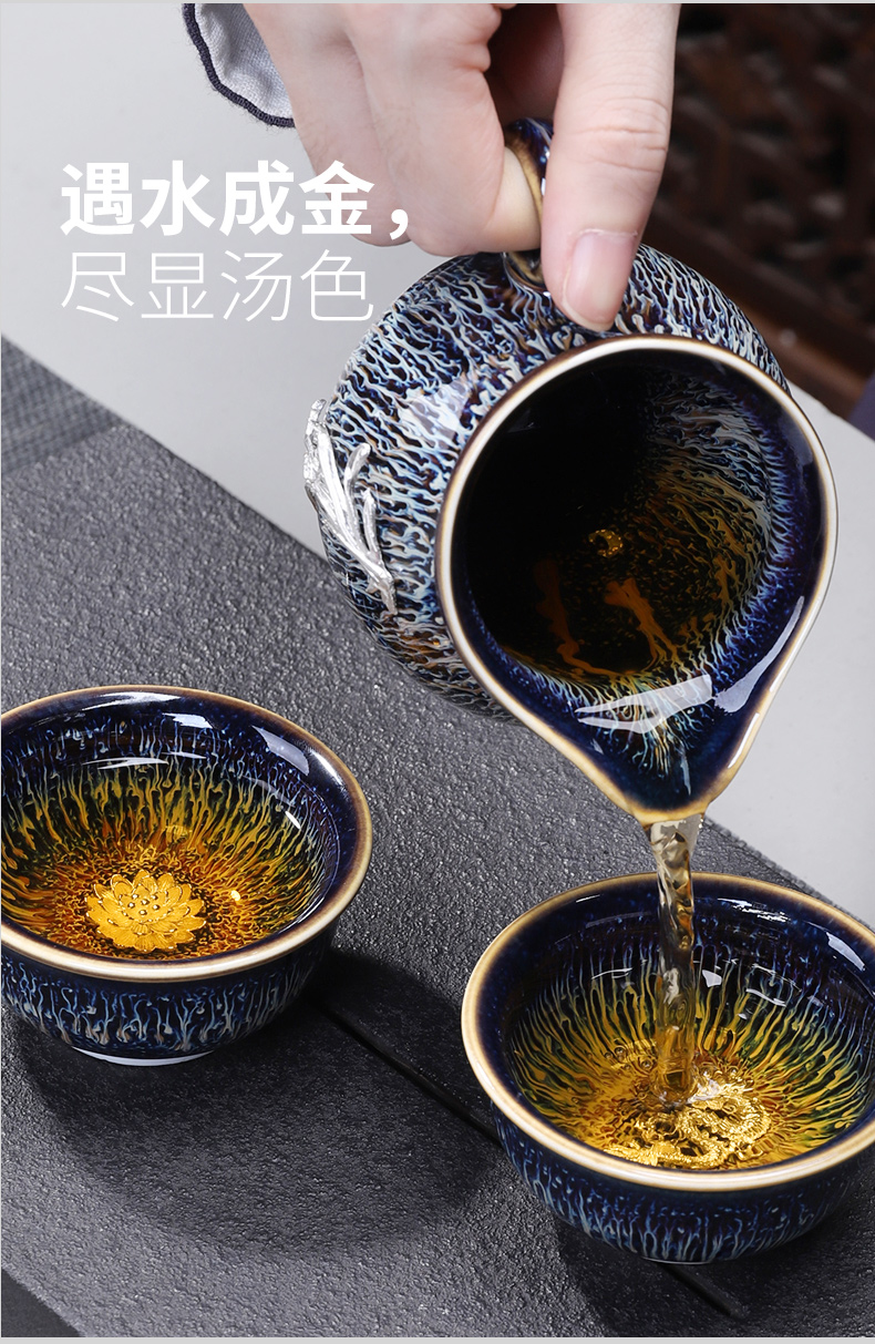 Tang Fengyao become kung fu tea red glaze, a complete set of office built antique tea ware ceramic teapot lamp that suit