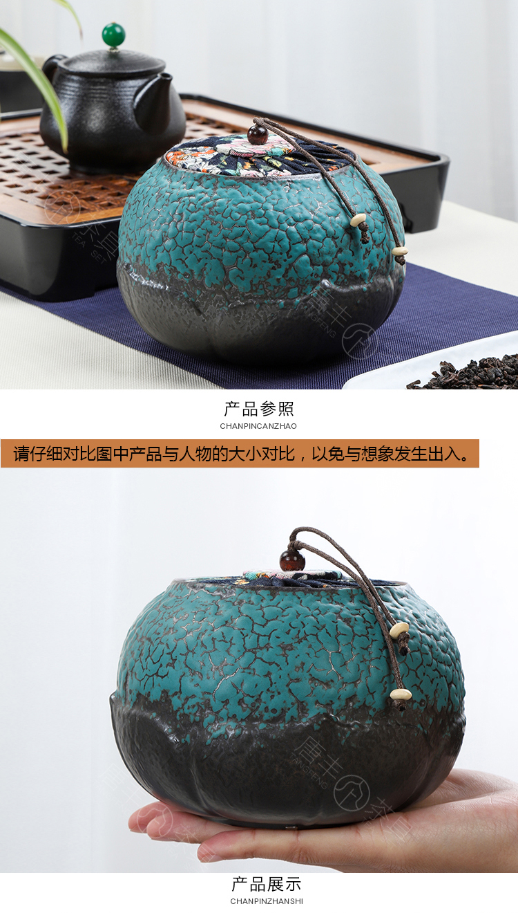 Tang Feng Tea Can gốm Tea Can có thể niêm phong lưu trữ Bình trà nhỏ Puer Hộp trà lớn Bộ trà thùng trà Phụ kiện bình giữ nhiệt pha trà