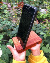 Small leaf red sandalwood solid wood mobile phone holder flat lazy support shelf portable creative tongto purple sandalwood mahogany