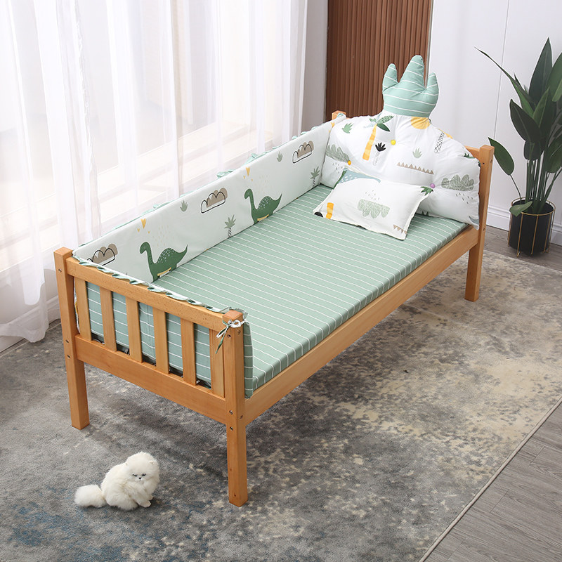 [USD 108.82] Children's bed enclosure collision pure cotton baby bed enclosure package widened