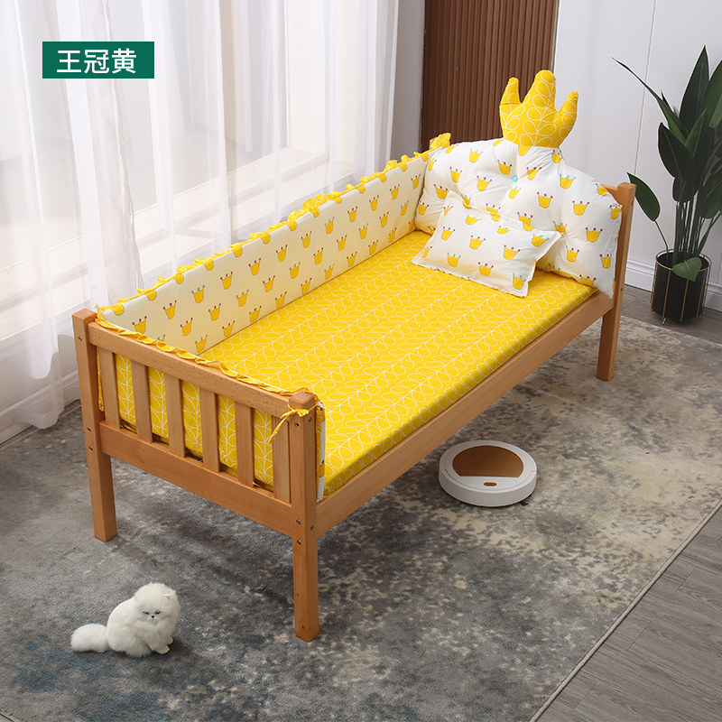 [USD 108.82] Children's bed enclosure collision pure cotton baby bed enclosure package widened