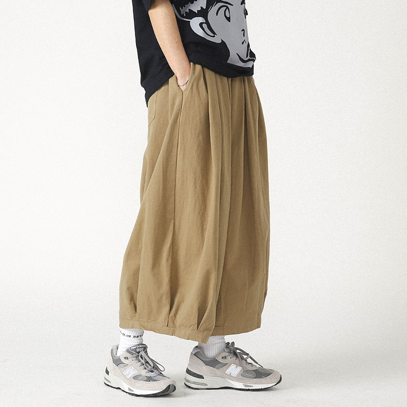 RCMAN Japanese retro literature and art super loose fat leg bloomers tooling neutral eight-point pants wide-leg pants pants men