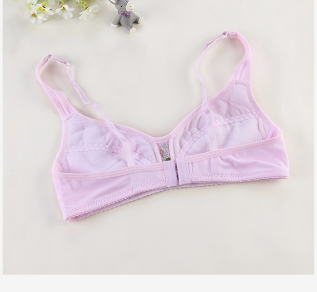 Bông tre thời kỳ phát triển không có vòng thép cô gái áo ngực Phần mỏng và học sinh trung học cotton khóa đồ lót 12 tuổi + quần áo nữ đẹp