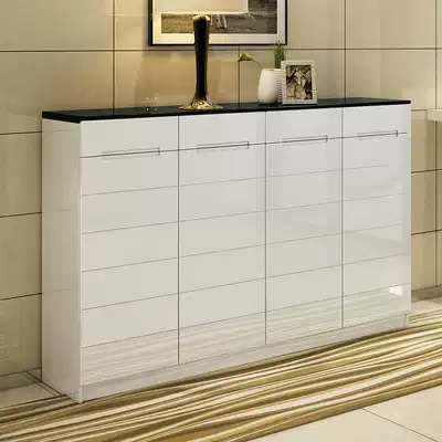 Shoe cabinet solid wood simple modern white paint large capacity entrance hall porch cabinet multifunctional living room shoe cabinet ultra-thin