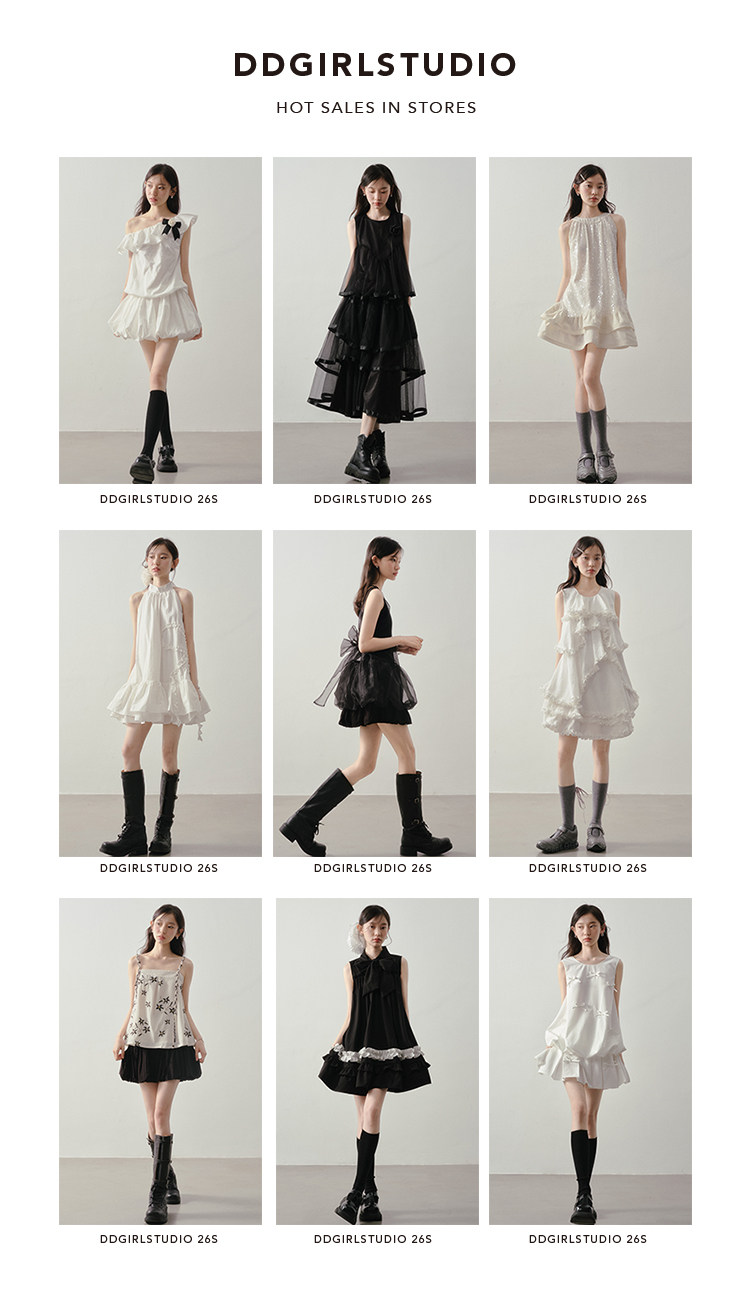 Ddgirl's "Moonlight Debris" Sweet and Cool Girly Style Sequin Halter Dress Sleeveless A-Line Ruffled Short Skirt with a Sense of Atmosphere — تصویر 1