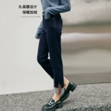 Синие зимние джинсы, флисовые штаны для отдыха, свободный прямой крой