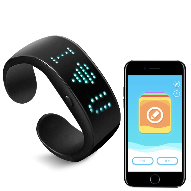 Cyberpunk magic led bracelet Bluetooth mobile Phone App editable text
