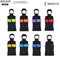 Dive well BESTDIVE mens full super elastic short hood vest 3MM scuba diving suit to keep warm