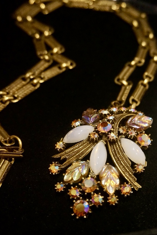 Second-Hand Florenza Brand Branded Imitation Moonlight Rhinestone Necklace Sweater Chain Vintage Antique Jewelry