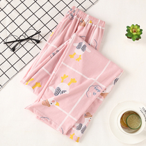Pure cotton pajama pants womens spring and autumn trousers loose and large size cotton pajama pants summer casual Xinjiang cotton home pants can be worn outside