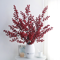 Red Fruit Hair Chahed Fruit Emulation Floral Phaisis Red Bean Winter Green Dried Fruit Flower Ceramic Vase Flowers in New Years Living Room Furnishing