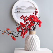 Simulation of plum blossoms peach blossoms dried flowers magnolia bonsai living room fake flowers home ornaments study decoration potted plants
