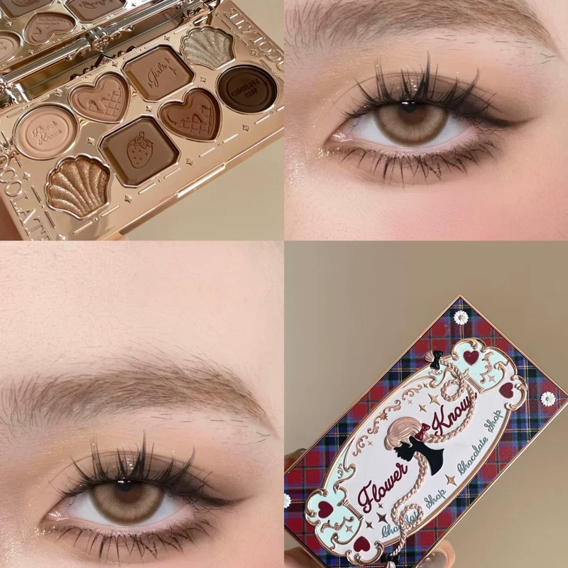 Палетка теней Flower Knows Chocolate Shop Eight Colors Matte Sequins 01 Nutcracker Легко сочетается каждый день