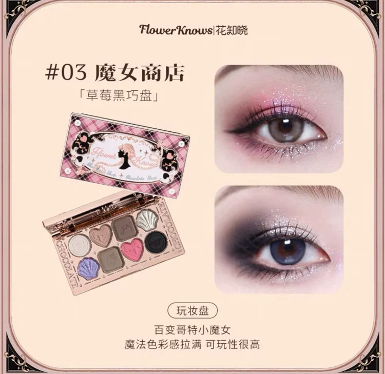 Палетка теней Flower Knows Chocolate Shop Eight Colors Matte Sequins 01 Nutcracker Легко сочетается каждый день
