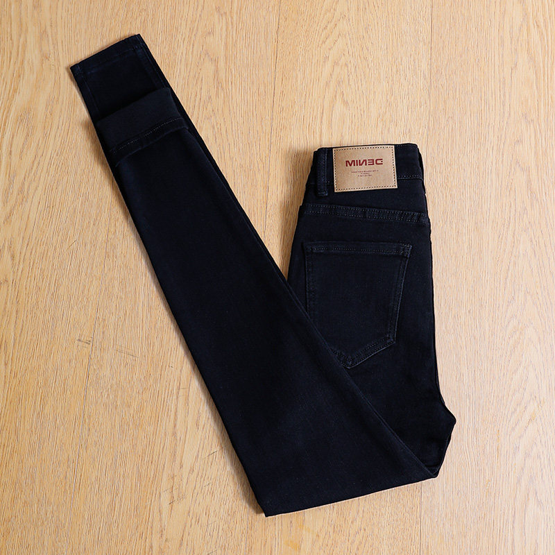 Black High-Waisted Pencil Jeans for Women, Tight-Fitting, 2026 Spring/Summer New Style, Stretchy, Slim-Fitting, Thin, Skinny Pants