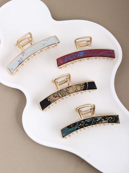 [Qiwu] Handmade Original Oriental Aesthetics New Chinese Style Song Brocade Hairpin Hair Accessory Claw Clip National Style Classical