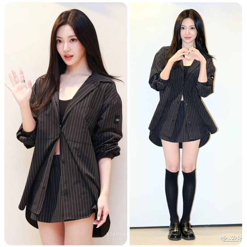 【National Trend】Alo Ning Yizhuo's Same Style Pinstripe Daylight Striped Loose-Fit Shirt