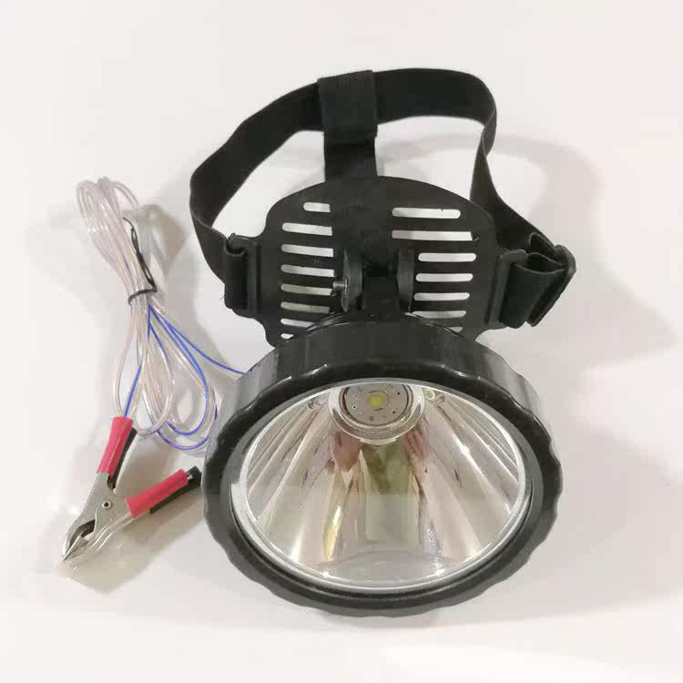 Adjustable polyspot head-mounted LED headlights external to 12V Battery Light Outdoor Fishing Night Fishing White Light Yellow Light