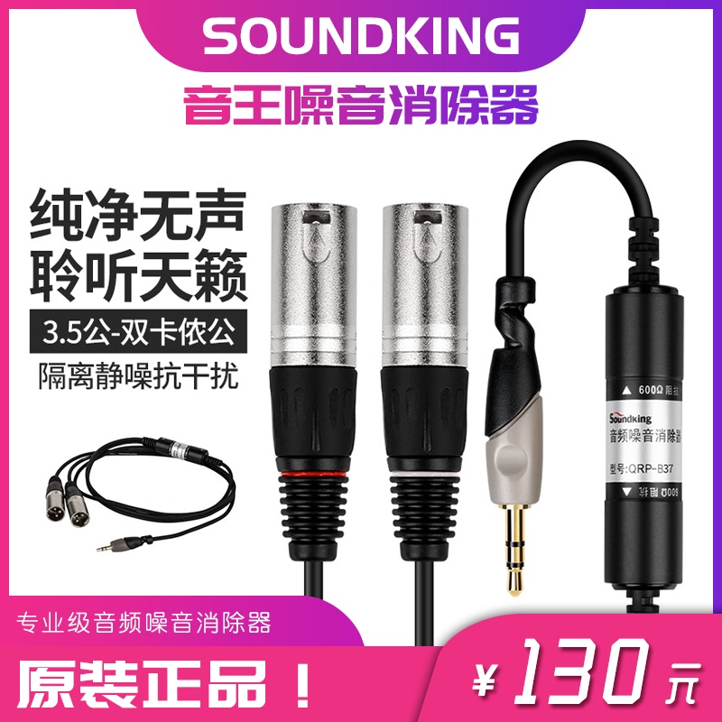 Soundking B37 Audio Isolator Anti-Interference Silencer 3.5mm to Dual Xlr Male Cable